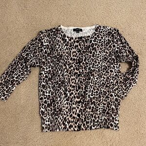 Verve Ami Leopard Print Cardigan - Black and Brown button down